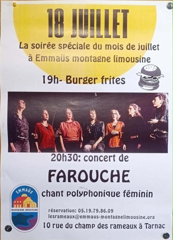 Concert de Farouche et Burger Frites
