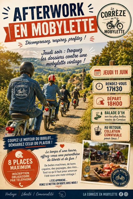 Afterwork en Mobylette