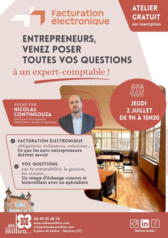 Atelier facturation électronique "entrepreneurs, venez poser toutes vos questions"
