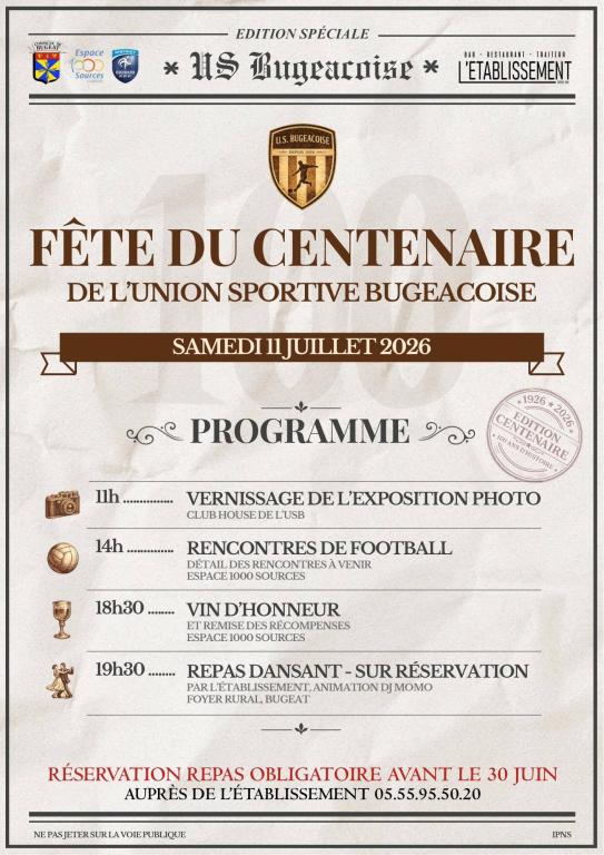 Fête du Centenaire de l'Union Sportive Bugeacoise
