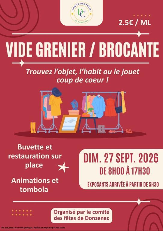 Vide grenier, brocante à Donzenac