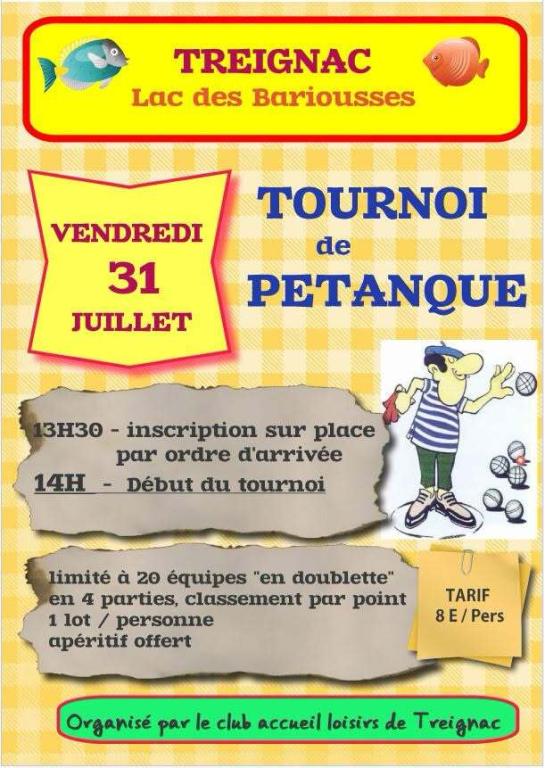 Tournoi de Pétanque au Lac des Bariousses
