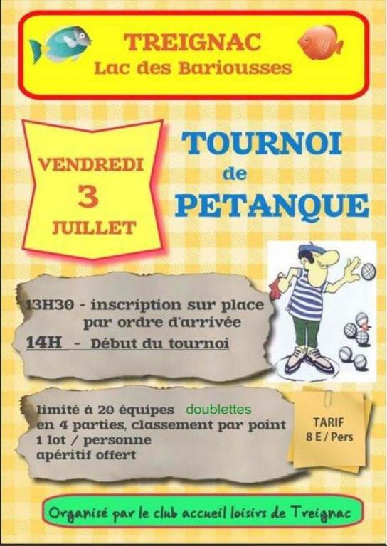Concours de pétanque du Club Accueil Loisirs