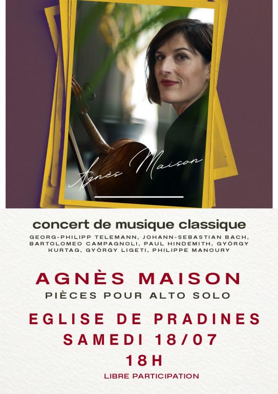 Concert d'Agnès MAISON, Alto Solo.